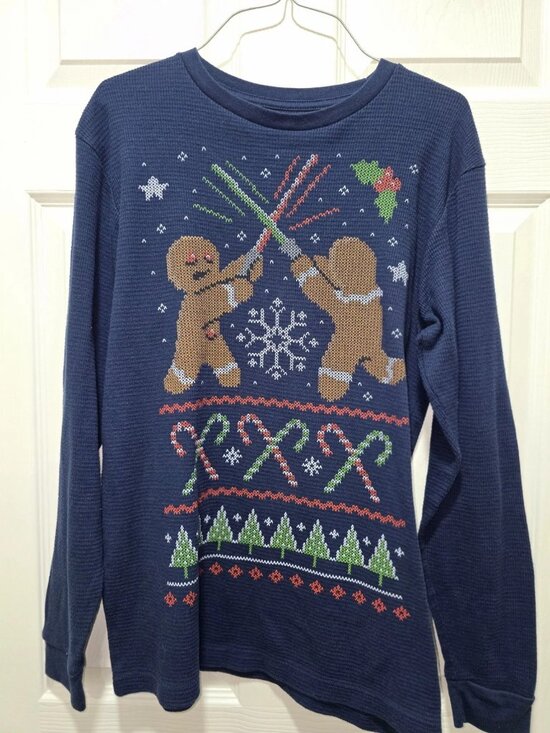 Dec 25Th Other - Dec 25 Christmas Shirt Men's Medium Thermal Gingerbread Laser Holiday Christmas